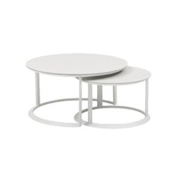 Garden sofa set made of aluminum and nautical rope in white and aqua | Isabela