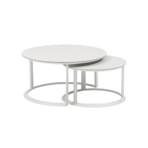 Garden sofa set made of aluminum and nautical rope in white and aqua | Isabela