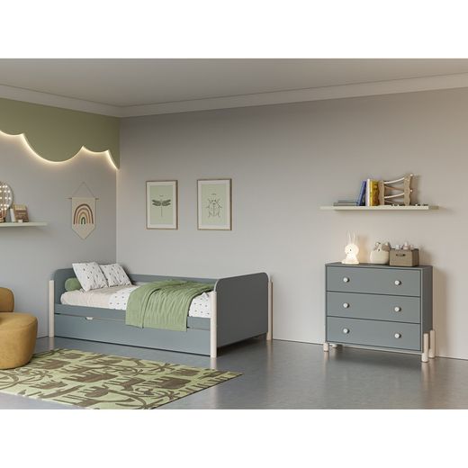 Houten ladekast in groen, 90 x 40 x 80 cm | Enola