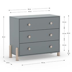 Houten ladekast in groen, 90 x 40 x 80 cm | Enola