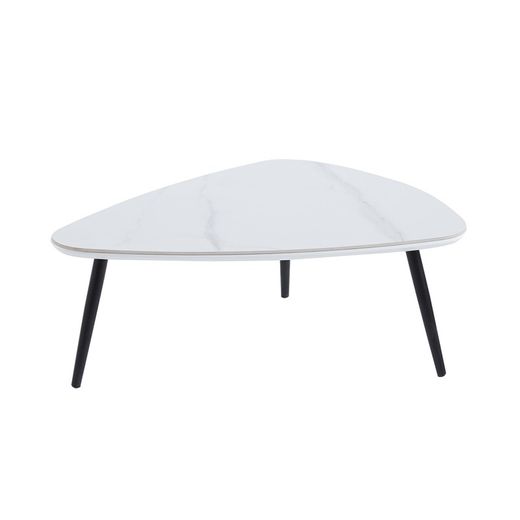 Set van 2 salontafels van keramiek en metaal in zwart en wit, 150 x 80 x 35 cm | Ibiza