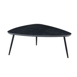 Set van 2 salontafels van keramiek en metaal in zwart, 150 x 80 x 35 cm | Vulcaan