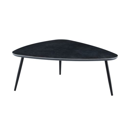 Set van 2 salontafels van keramiek en metaal in zwart, 150 x 80 x 35 cm | Vulcaan