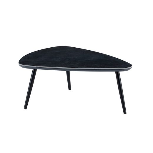 Set van 2 salontafels van keramiek en metaal in zwart, 150 x 80 x 35 cm | Vulcaan