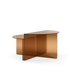 Set van 2 salontafels van gehard glas in bruin, 80 x 80 x 43 cm | Velta