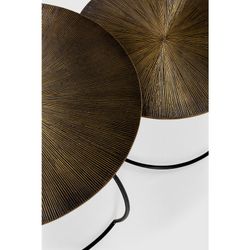 Set aus 2 Couchtischen aus Metall in der Farbe Altgold, 70-54 x 70-54 x 38-34 cm | Selene