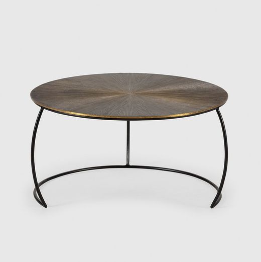 Set aus 2 Couchtischen aus Metall in der Farbe Altgold, 70-54 x 70-54 x 38-34 cm | Selene