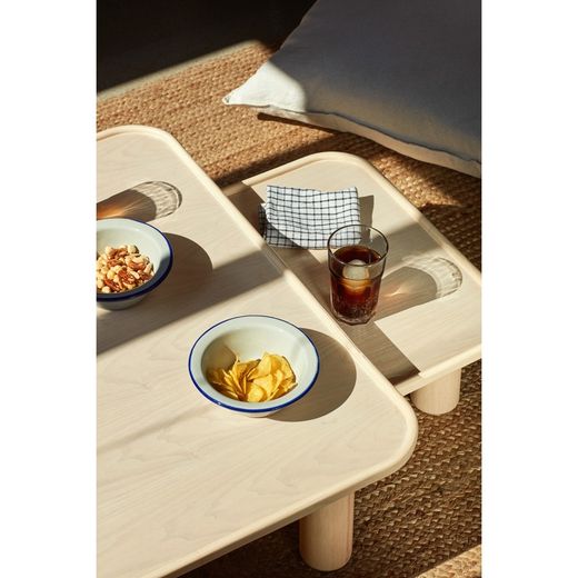 2er-Set Satztische aus Holz in hellem Naturton, 80 x 50 x 30 cm | Nest