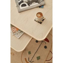 2er-Set Satztische aus Holz in hellem Naturton, 80 x 50 x 30 cm | Nest