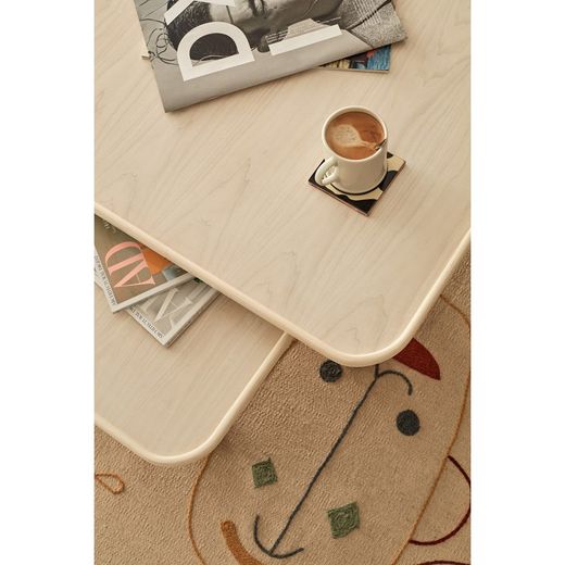 2er-Set Satztische aus Holz in hellem Naturton, 80 x 50 x 30 cm | Nest