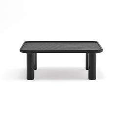 Set med 2 svarta träbord, 80 x 50 x 30 cm | Bo