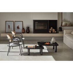 Set med 2 svarta träbord, 80 x 50 x 30 cm | Bo