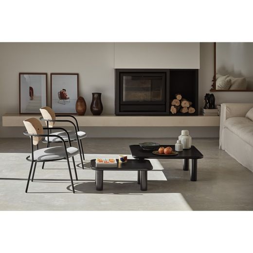 Set med 2 svarta träbord, 80 x 50 x 30 cm | Bo