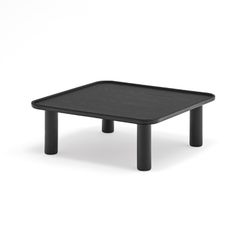 Set med 2 svarta träbord, 80 x 50 x 30 cm | Bo