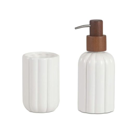 Set de 2  piezas de baño de cerámica en blanco | Oasis