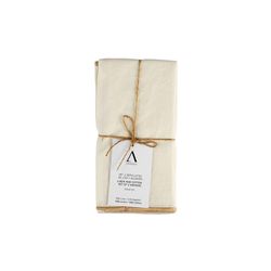 Set van 2 linnen en katoenen servetten in ivoor, 40 x 40 cm