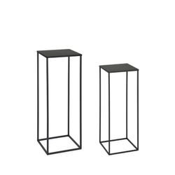 Set di 2 supporti per piante in metallo nero, 28x28x70 cm