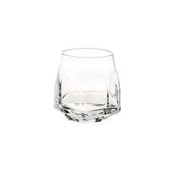 Conjunto de 2 copos curtos de uísque em vidro transparente, Ø 9,8 x 9 cm | pedra preciosa