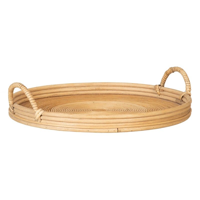 Plateau Rond en Rotin • Maison du Bois
