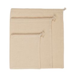Set di 3 sacchetti in cotone, 34 x 38 cm