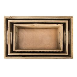 Σετ από 3 ξύλινα κουτιά, 40x24x12 εκ