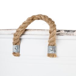 Set mit 3 weißen, blauen und grauen Metallboxen, Ø50x33 cm