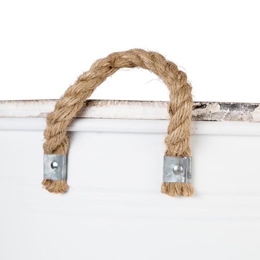 Set mit 3 weißen, blauen und grauen Metallboxen, Ø50x33 cm