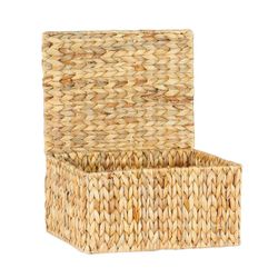 Set de 3 cestas con tapa de jacinto de agua en natural | Hyacinth