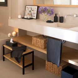 Set de 3 cestas con tapa de jacinto de agua en natural | Hyacinth