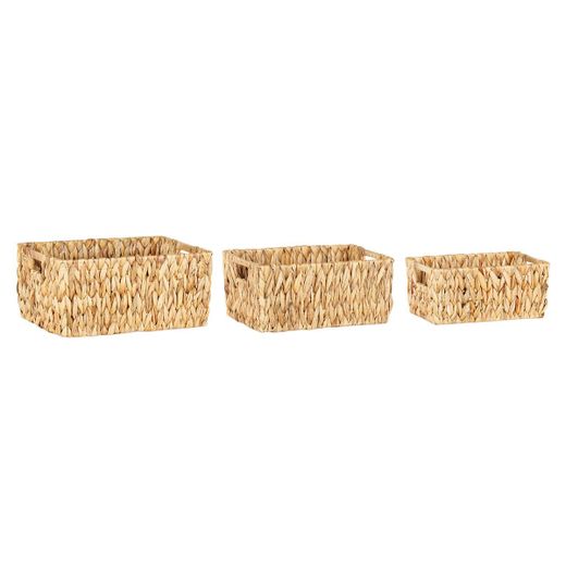 Set de 3 cestas de jacinto de agua en natural | Hyacinth