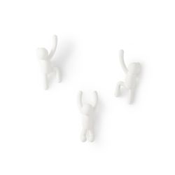 Zestaw 3 białych wieszaków ABS, 18 x 8 x 7 cm | Kumpel