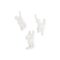 Zestaw 3 białych wieszaków ABS, 18 x 8 x 7 cm | Kumpel