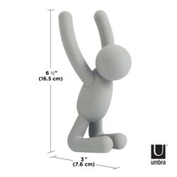 Set of 3 ABS coat hooks in gray tones, 18 x 8 x 7 cm | Buddy