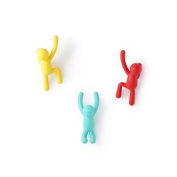 Set of 3 multicolour ABS coat hooks, 18 x 8 x 7 cm | Buddy