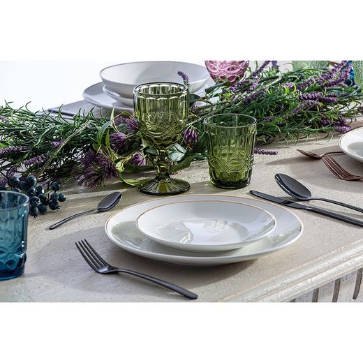 Set of 3 crystal wine glasses in blue, green and pink, Ø 8 x 15 cm | Thymus