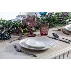 Set of 3 crystal wine glasses in blue, green and pink, Ø 8 x 15 cm | Thymus