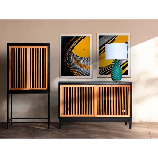 Set med 3 gula målningar på canvas, 60 x 3 x 80 cm | janah