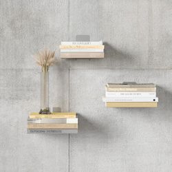 Set of 3 shelves S made of steel in silver, 14 x 13 x 14 cm | Conceal