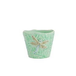 Zestaw 3 ceramicznych wazonów w kolorze zielonym i akwamarynowym, 42,9 x 14 x 12 cm | Ogród Owadów