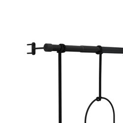 Lot de 3 jardinières suspendues en polymère noir et blanc, 64 x 15 x 110 cm | triflore