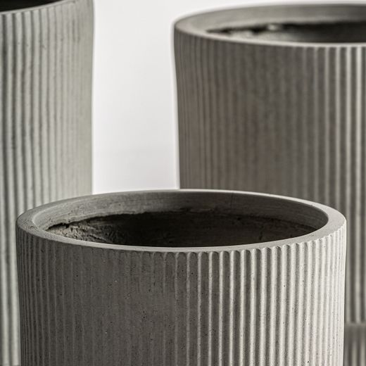 Set de 3 maceteros de cerámica en gris | Vulk