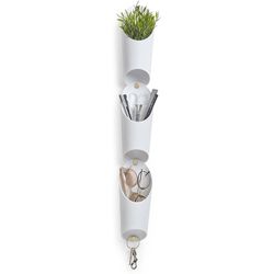 Conjunto de 3 potes de parede brancos ,? 10 x 69 cm