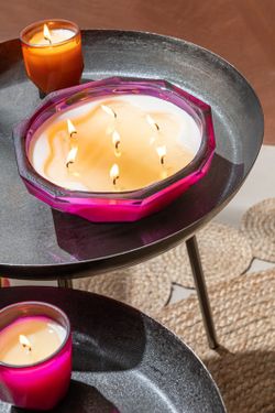 Set de 3 tables d'appoint rondes plateau en métal gris foncé, Ø52x58 cm