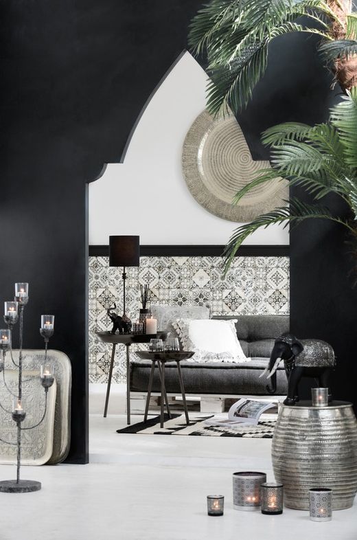 Set de 3 tables d'appoint rondes plateau en métal gris foncé, Ø52x58 cm