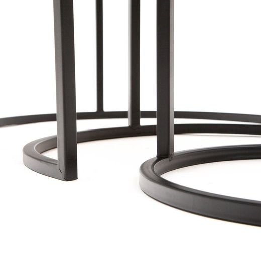 Set de 3 mesas auxiliares de madera, L. 30x30x36,5 cm M. 38x38x42,5 cm S. 48x48x48 cm