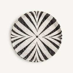 Set med 3 svartvita dekorativa paneler i bambu, 67 x 6 x 67 cm