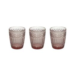 Set of 3 glass glasses in pink, 8 x 8 x 10 cm | Claire