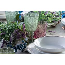 Zestaw 3 szklanek z zielonego mchu, Ø8x16cm