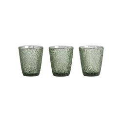 Conjunto de 3 copos de cristal de musgo verde, Ø9x10cm
