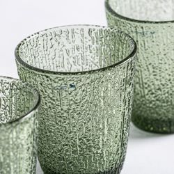 Conjunto de 3 copos de cristal de musgo verde, Ø9x10cm